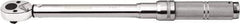 Paramount - 3/8" Drive Micrometer Type Ratchet Head Torque Wrench - 4.5 N/m to 23 N/m Torque, 11-21/32" OAL, 1 In/Lb Graduation - Apex Tool & Supply