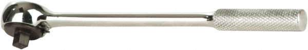 SK - 1/4" Drive Round Head Ratchet - Chrome-Plated Finish, 6-1/2" OAL, 60 Gear Teeth, Knurled Pivot Handle, Reversible Head - Apex Tool & Supply