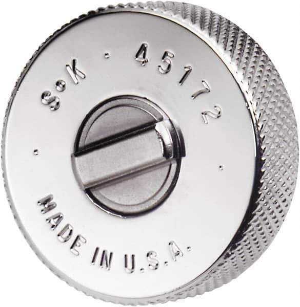 SK - 3/8" Drive Round Head Thumbwheel Ratchet - Chrome-Plated Finish, 38.1mm OAL, 60 Gear Teeth, L-Wrench Handle - Apex Tool & Supply