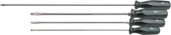 SK - 4 Piece Phillips & Slotted Screwdriver Set - Bit Sizes: Philips #2 - Apex Tool & Supply