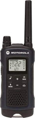 Motorola - 35 Mile Range, 22 Channel, 1.5 Watt, Series T400, Recreational Two Way Radio - FRS/GMRS Band, 462.55 to 467.7125 Hz, AA & NiMH Battery, 10 NiMH & 26 AA hr Life, 7.54" High x 2.26" Wide x 1.37" Deep, Scanning, Low Battery Alerts - Apex Tool & Supply