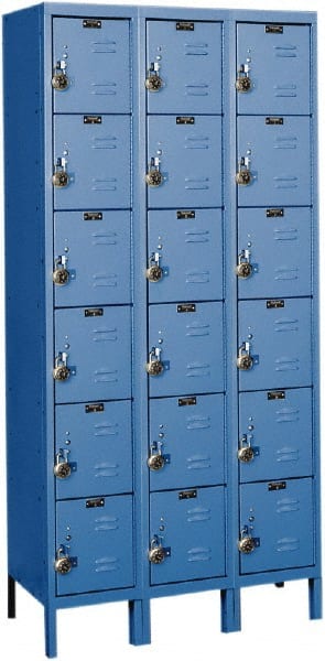 Hallowell - 18 Door, 6 Tier, Ready-Built Wardrobe & Box Lockers - Apex Tool & Supply