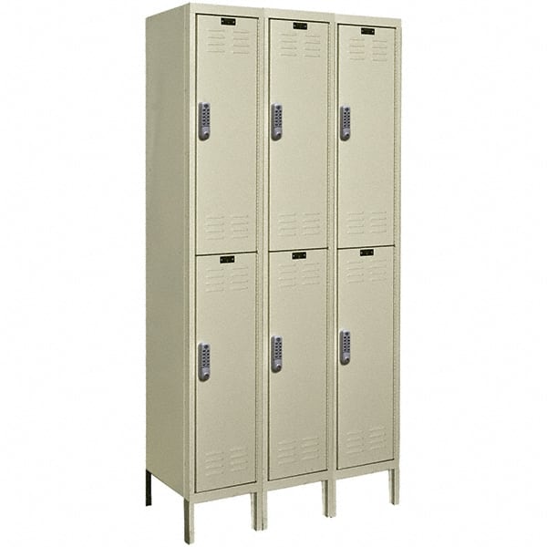 Hallowell - 6 Door, 2 Tier, Electronic Access Lockers - Apex Tool & Supply