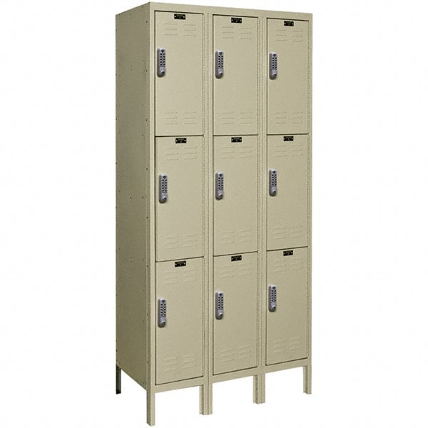 Hallowell - 9 Door, 3 Tier, Electronic Access Lockers - Apex Tool & Supply