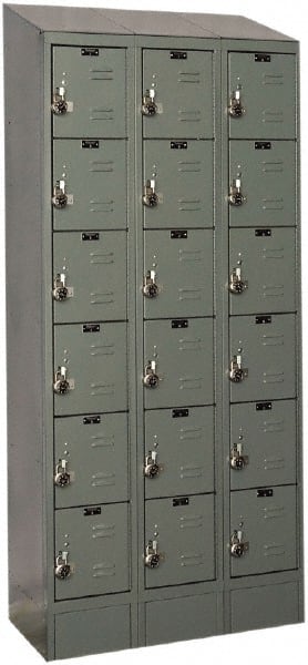 Hallowell - 18 Door, 6 Tier, Ready-Built Wardrobe & Box Lockers - Apex Tool & Supply