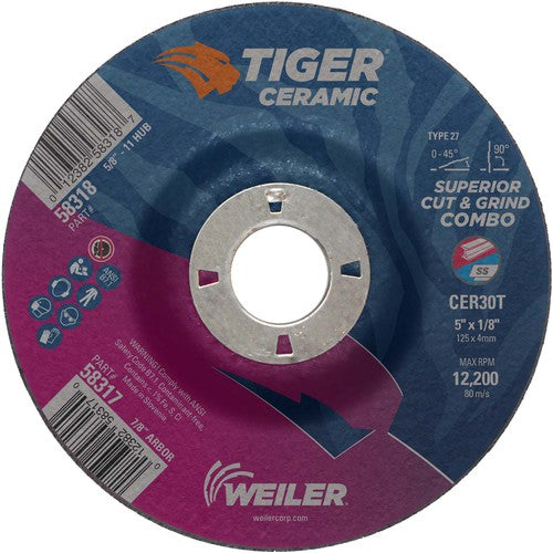 5X1/8 TIGER CERAMIC T27 COMBO WHL - Apex Tool & Supply