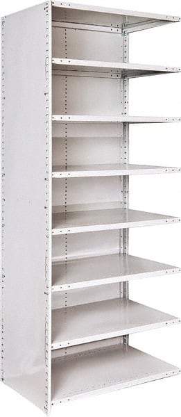 Hallowell - 8 Shelf, 500 Lb. Capacity, Closed Shelving Add-On Unit - 36 Inch Wide x 24 Inch Deep x 87 Inch High, Platinum - Apex Tool & Supply