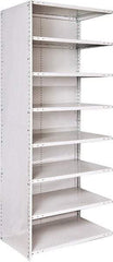 Hallowell - 8 Shelf, 500 Lb. Capacity, Closed Shelving Add-On Unit - 36 Inch Wide x 24 Inch Deep x 87 Inch High, Platinum - Apex Tool & Supply