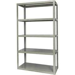 Hallowell - 5 Shelf Starter High-Capacity Open Steel Shelving - 2 Lb Capacity, 48" Wide x 84" High x 18" Deep, Gray - Apex Tool & Supply