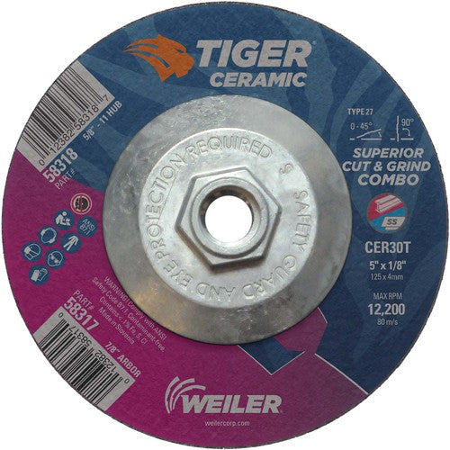 5X1/8 TIGER CERAMIC T27 COMBO WHL - Apex Tool & Supply