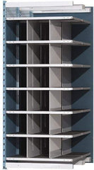 Hallowell - 18 Bin Heavy-Duty Deep Bin Industrial Shelving - 36 Inch Overall Width x 48 Inch Overall Depth x 87 Inch Overall Height, Blue and Platinum Steel Bins - Apex Tool & Supply