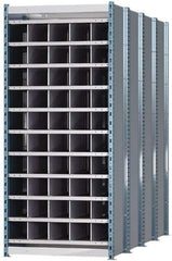 Hallowell - 50 Bin Heavy-Duty Deep Bin Industrial Shelving - 36 Inch Overall Width x 96 Inch Overall Depth x 87 Inch Overall Height, Blue and Platinum Steel Bins - Apex Tool & Supply