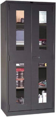 Hallowell - 4 Shelf Locking Storage Cabinet - Steel, 48" Wide x 24" Deep x 78" High, Gray - Apex Tool & Supply