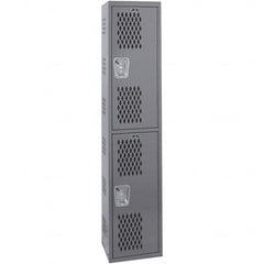 Hallowell - 2 Door, 2 Tier, Heavy-Duty Ventilated Wardrobe & Box Lockers - Apex Tool & Supply