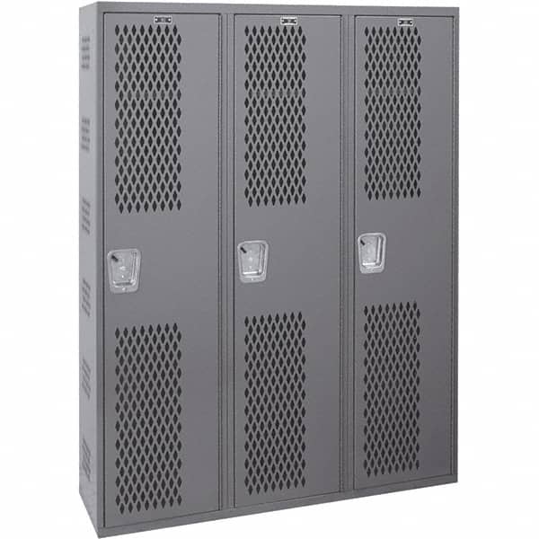 Hallowell - 3 Door, 1 Tier, Heavy-Duty Ventilated Wardrobe & Box Lockers - Apex Tool & Supply