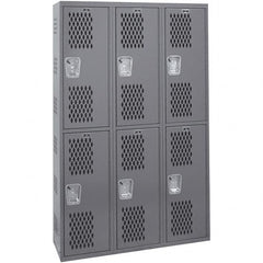 Hallowell - 6 Door, 2 Tier, Heavy-Duty Ventilated Wardrobe & Box Lockers - Apex Tool & Supply