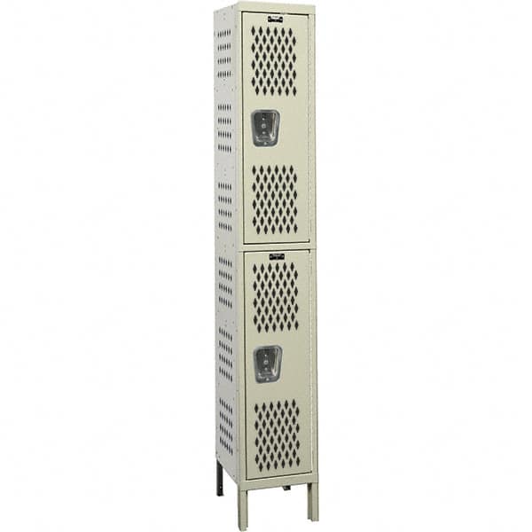 Hallowell - 2 Door, 2 Tier, Heavy-Duty Ventilated Wardrobe & Box Lockers - Apex Tool & Supply