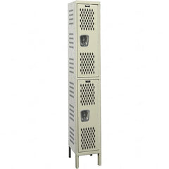 Hallowell - 2 Door, 2 Tier, Heavy-Duty Ventilated Wardrobe & Box Lockers - Apex Tool & Supply