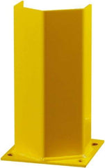 Hallowell - 12" High, Yellow Steel Post Protector - 7" Wide x 7" Long Mounting Plate, 9 Lb - Apex Tool & Supply