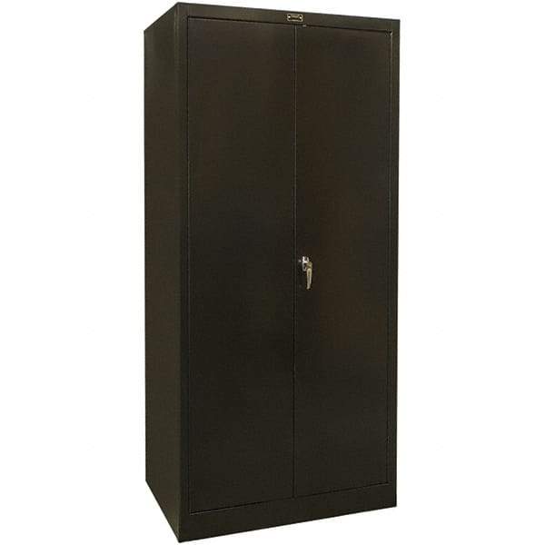 Hallowell - 4 Shelf Combination Storage Cabinet - Steel, 36" Wide x 18" Deep x 78" High, Black - Apex Tool & Supply