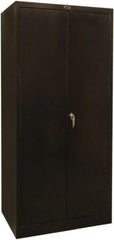 Hallowell - 4 Shelf Combination Storage Cabinet - Steel, 36" Wide x 24" Deep x 78" High, Black - Apex Tool & Supply