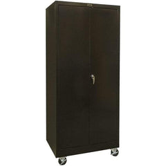 Hallowell - 4 Shelf Mobile Storage Cabinet - Steel, 36" Wide x 24" Deep x 78" High, Black - Apex Tool & Supply