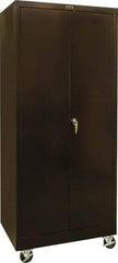 Hallowell - 4 Shelf Mobile Storage Cabinet - Steel, 36" Wide x 24" Deep x 78" High, Black - Apex Tool & Supply