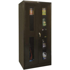 Hallowell - 4 Shelf Combination Storage Cabinet - Steel, 48" Wide x 18" Deep x 78" High, Black - Apex Tool & Supply