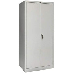 Hallowell - 4 Shelf Locking Storage Cabinet - Steel, 36" Wide x 18" Deep x 78" High, Platinum - Apex Tool & Supply