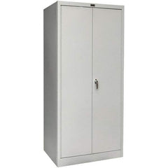 Hallowell - 1 Shelf Wardrobe Storage Cabinet - Steel, 48" Wide x 18" Deep x 78" High, Platinum - Apex Tool & Supply