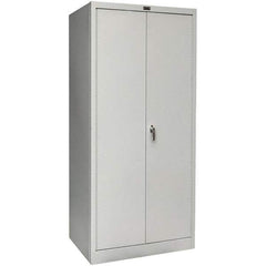 Hallowell - 4 Shelf Combination Storage Cabinet - Steel, 36" Wide x 18" Deep x 78" High, Platinum - Apex Tool & Supply