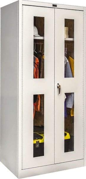Hallowell - 1 Shelf Wardrobe Storage Cabinet - Steel, 36" Wide x 24" Deep x 78" High, Platinum - Apex Tool & Supply