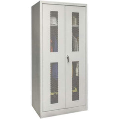 Hallowell - 1 Shelf Wardrobe Storage Cabinet - Steel, 48" Wide x 24" Deep x 78" High, Platinum - Apex Tool & Supply