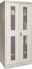 Hallowell - 1 Shelf Wardrobe Storage Cabinet - Steel, 36" Wide x 24" Deep x 78" High, Platinum - Apex Tool & Supply
