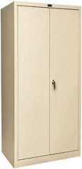Hallowell - 4 Shelf Locking Storage Cabinet - Steel, 36" Wide x 24" Deep x 72" High, Tan - Apex Tool & Supply