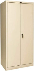 Hallowell - 1 Shelf Wardrobe Storage Cabinet - Steel, 36" Wide x 24" Deep x 72" High, Tan - Apex Tool & Supply