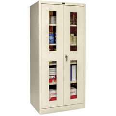 Hallowell - 4 Shelf Visible Storage Cabinet - Steel, 36" Wide x 24" Deep x 72" High, Tan - Apex Tool & Supply