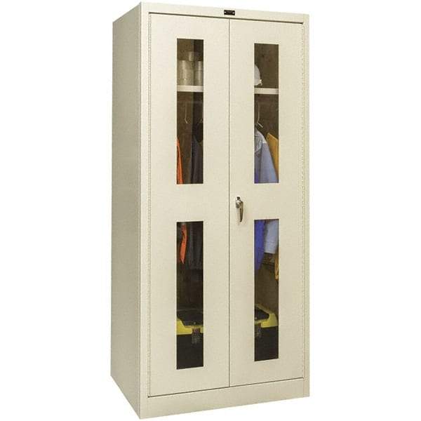 Hallowell - 1 Shelf Wardrobe Storage Cabinet - Steel, 48" Wide x 18" Deep x 72" High, Tan - Apex Tool & Supply