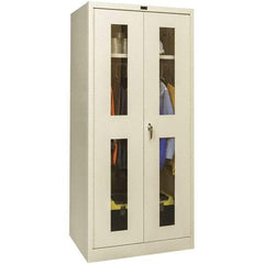 Hallowell - 1 Shelf Wardrobe Storage Cabinet - Steel, 36" Wide x 18" Deep x 72" High, Tan - Apex Tool & Supply