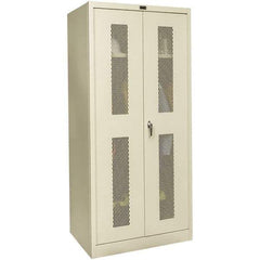 Hallowell - 1 Shelf Wardrobe Storage Cabinet - Steel, 36" Wide x 18" Deep x 72" High, Tan - Apex Tool & Supply