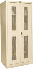 Hallowell - 1 Shelf Wardrobe Storage Cabinet - Steel, 36" Wide x 24" Deep x 72" High, Tan - Apex Tool & Supply