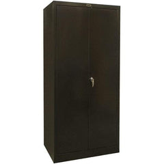 Hallowell - 4 Shelf Locking Storage Cabinet - Steel, 48" Wide x 18" Deep x 72" High, Black - Apex Tool & Supply