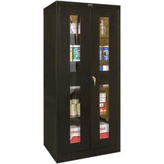 Hallowell - 4 Shelf Visible Storage Cabinet - Steel, 36" Wide x 18" Deep x 72" High, Black - Apex Tool & Supply