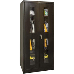 Hallowell - 1 Shelf Wardrobe Storage Cabinet - Steel, 36" Wide x 24" Deep x 72" High, Black - Apex Tool & Supply