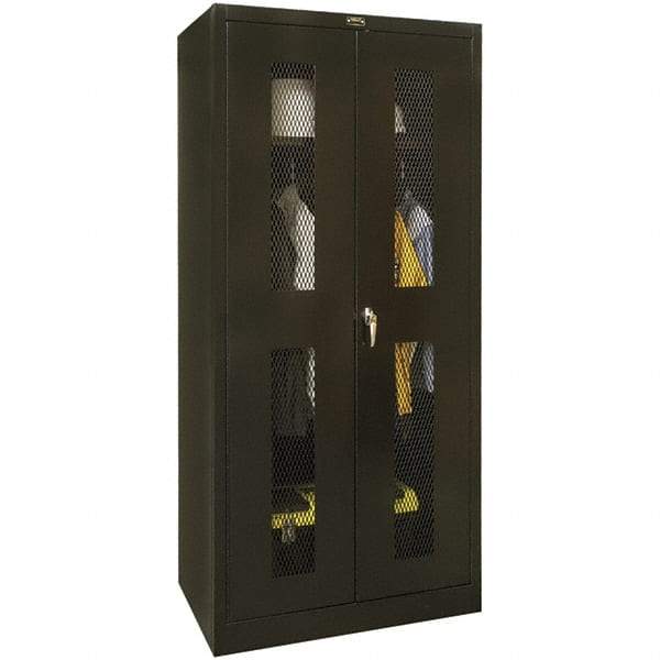 Hallowell - 1 Shelf Wardrobe Storage Cabinet - Steel, 48" Wide x 18" Deep x 72" High, Black - Apex Tool & Supply