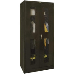Hallowell - 1 Shelf Wardrobe Storage Cabinet - Steel, 48" Wide x 18" Deep x 72" High, Black - Apex Tool & Supply