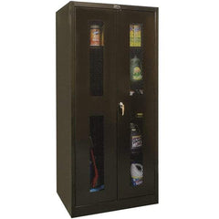 Hallowell - 4 Shelf Combination Storage Cabinet - Steel, 48" Wide x 18" Deep x 72" High, Black - Apex Tool & Supply