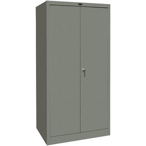 Hallowell - 1 Shelf Wardrobe Storage Cabinet - Steel, 48" Wide x 18" Deep x 72" High, Gray - Apex Tool & Supply