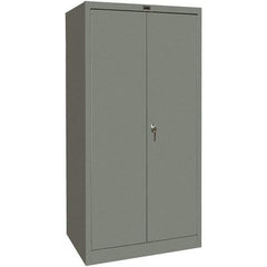 Hallowell - 1 Shelf Wardrobe Storage Cabinet - Steel, 48" Wide x 18" Deep x 72" High, Gray - Apex Tool & Supply
