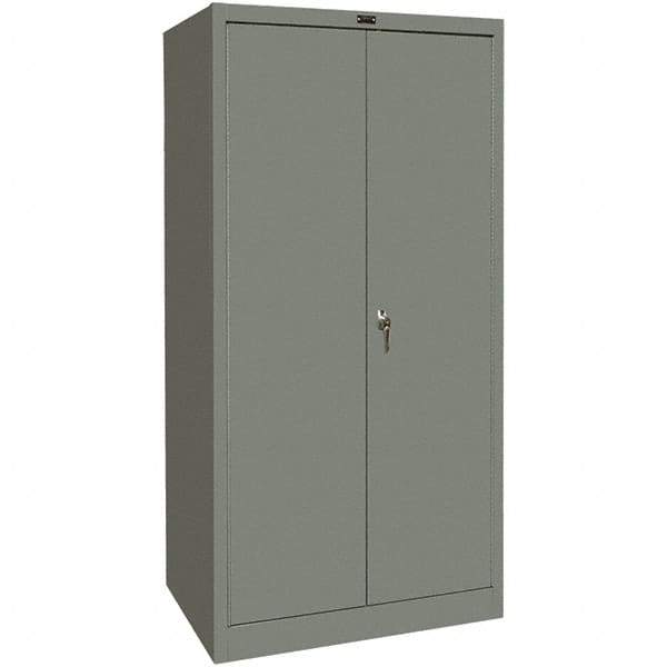Hallowell - 4 Shelf Combination Storage Cabinet - Steel, 36" Wide x 18" Deep x 72" High, Gray - Apex Tool & Supply